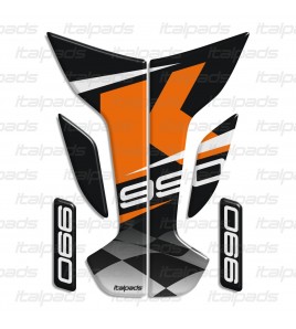 Paraserbatoio per KTM SM990 nero scacchi mod. "Wings"+2